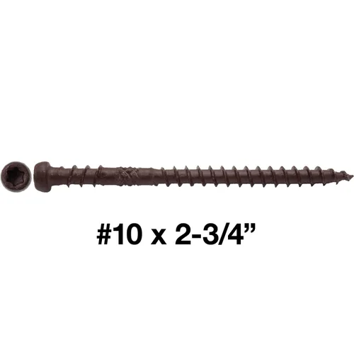 Vista 87 de Tornillo de madera compuesto gris castillo de 2-3/4 pulgadas, cabeza de accionamiento Torx/Star Drive Head - Recubierto Exterior - Compatible