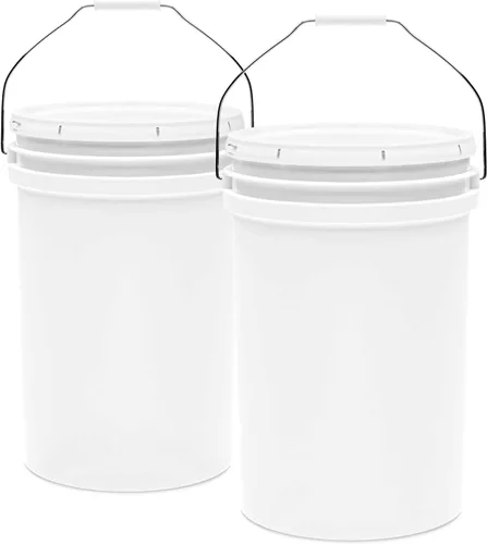 Vista 9 de EconoHome Cubo de plástico redondo de grado alimentario de 1 galón - Recipientes de almacenamiento de alimentos tipo deli con tapas ideales