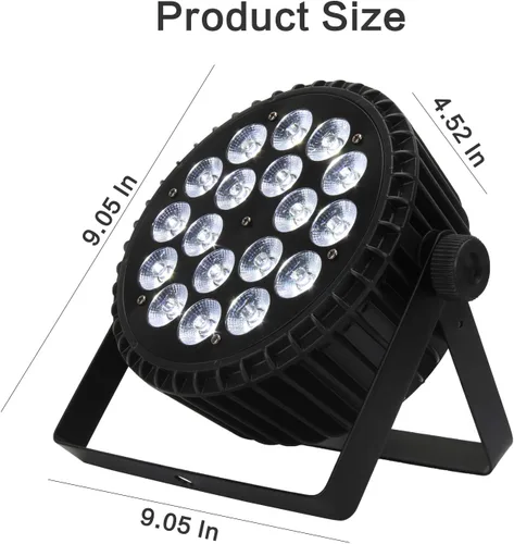 Vista 5 de SHEHDS Par Can Luces de Escenario LED 18x12W RGBW 4en1, Efecto Lavado/Estroboscópico, Carcasa de Aluminio DMX512, con Luces de Fiesta Activadas por