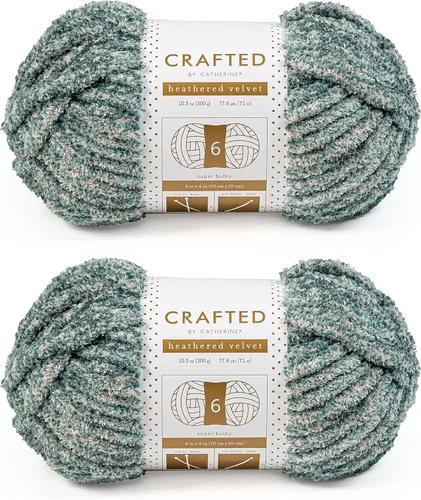 Vista 59 de Crafted By Catherine Luxe Velvet - Ovillo de hilo sólido de terciopelo, paquete de 2 unidades (10.5 onzas, 98 yardas cada madeja), color negro