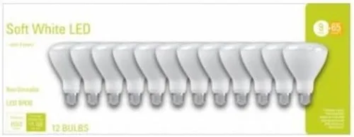 GE Lighting 105661 650 Lumen 9W BR30 Base 2700K LED Soft White Light Bulbs - Pack of 12