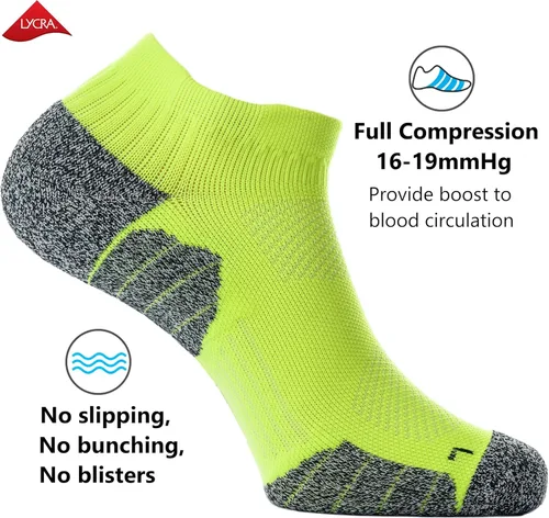 Vista 3 de CWVLC - Calcetines deportivos, hasta el tobillo, de compresión, acolchados, unisex, paquete variado