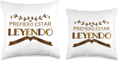Vista 3 de Emotivo Prefiero Estar Leyendo - Almohada motivacional con cita inspiradora, 16 x 16 pulgadas, multicolor