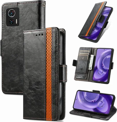 Vista 15 de Funda para Samsung Galaxy Z Fold3 5G, funda para Samsung Galaxy Z Fold 3 5G Funda de piel sintética con ranuras para tarjetas Flip Stand Funda Negro