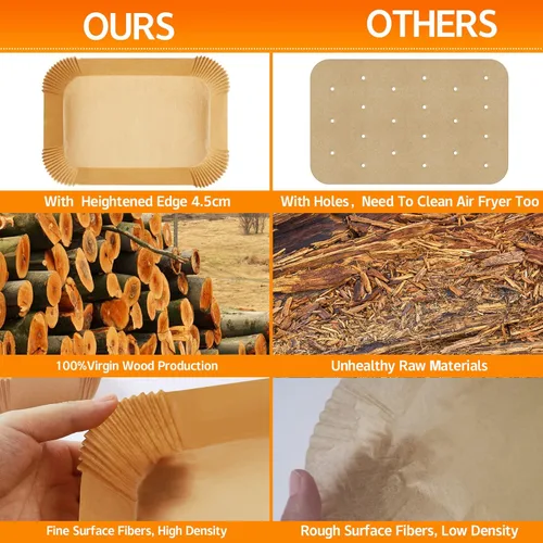 Vista 6 de Ninja Dual Air Fryer Liners - 125 hojas de pergamino antiadherentes, rectángulo de 8.6 x 5.5 pulgadas