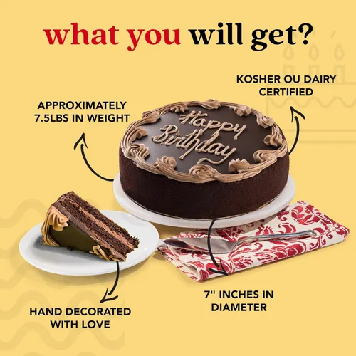 Vista 2 de Pastel de Ganache de Chocolate de DAVID'S COOKIES 7" - Deliciosos pasteles de cumpleaños y dulces para entrega - Postre fresco de panadería