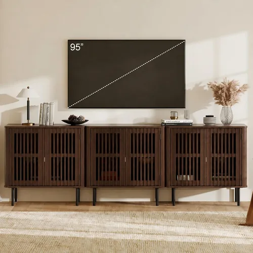 Vista 13 de WAMPAT 31.5" W Mid Century Modern TV Stand for Living Room, Bedroom, Black