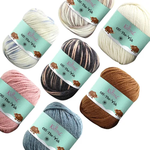 Vista 21 de Off-The-Yak - Hilo de lana para tejer, paquete de 3 (360 yardas/10.58 oz), patrones libres, hilo de mezcla acrílica de lana para tejer, peso #4