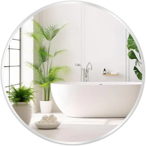 Vista 26 de Fabuday Espejo circular negro para decoración de pared de 18 pulgadas, espejo redondo de baño con marco mate, pequeños espejos circulares