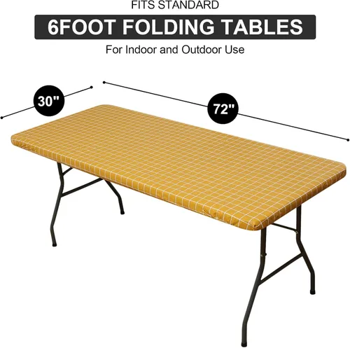 Vista 313 de Mantel rectangular, manteles de plástico elásticos ajustables con parte trasera de franela para mesas de 4 pies, manteles de vinilo impermeables