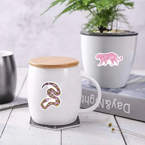 Vista 4 de 110 calcomanías de vinilo preppy, suministros de fiesta, vinilo impermeable, calcomanías estéticas, decoración rosa, calcomanías de teléfono móvil