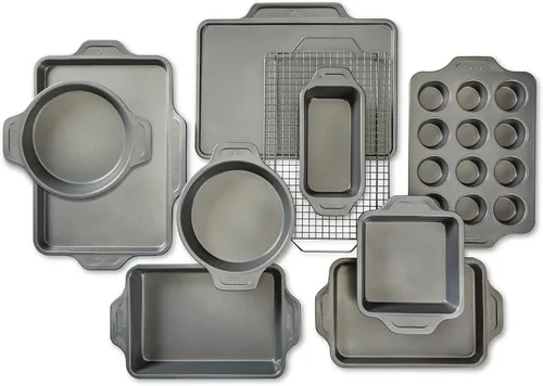 Vista 11 de All-Clad Pro-Release - Juego de utensilios antiadherentes para hornear, 3 piezas, aptos para horno, media hoja de 450 °F, bandeja para galletas