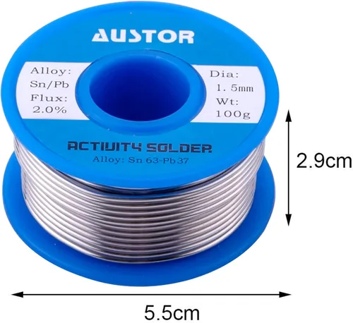 Vista 4 de AUSTOR 63-37 Alambre de soldadura de núcleo de colofonia de plomo de estaño para soldadura eléctrica (0.059 in, 3.53 oz)