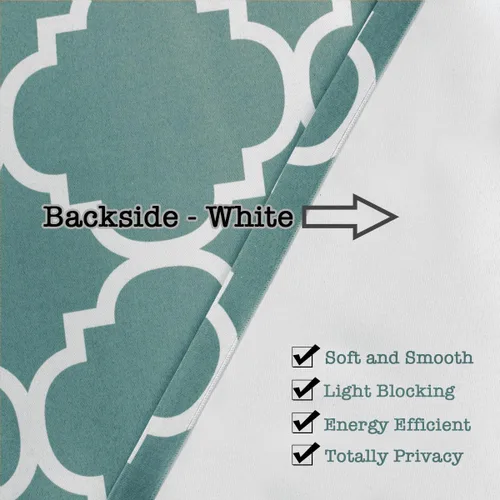 Vista 6 de H.VERSAILTEX - Cortinas opacas para oscurecimiento de habitaciones, diseño de flores marroquíes