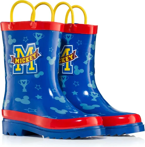 Vista 3 de Disney Botas de lluvia de goma para niños pequeños con estampado de personajes de Mickey Mouse (niños pequeños)