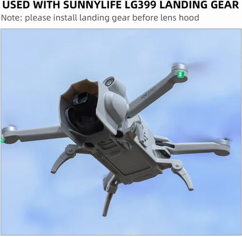 Vista 3 de Camera Lens Hood Gimbal Protection Anti Glare Sunshade Cover for D-JI Mini 3 Pro Drone Accessories (Color Black)