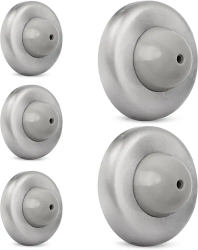 Vista 18 de Tope de Puerta de Pared Cóncavo Negro – Cubierta de Acero Inoxidable de 2-1/2" de Diámetro Exterior con Tope de Goma Negro de 1-1/8" – Fácil