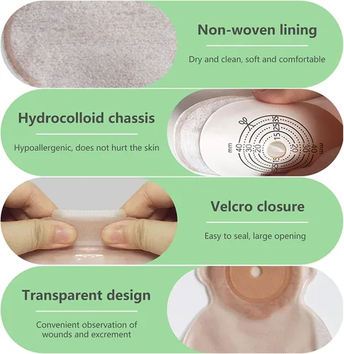 Vista 5 de Bolsa de ostomía para recién nacidos, bolsa desechable para heces (10 piezas)