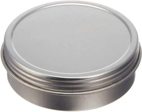 Lata redonda de acero con tapa de rosca, 1 oz (24 por paquete)