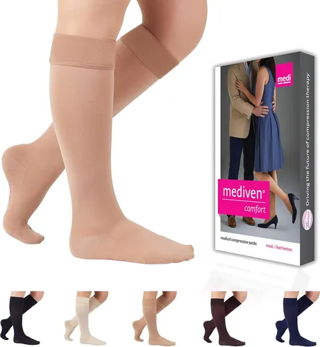 Vista 9 de Mediven Medias de compresión cómodas para mujer, 30-40 mmHg, hasta la rodilla