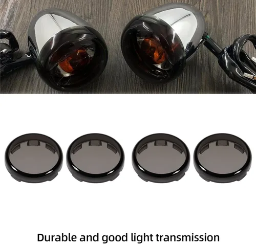 Vista 4 de Amazicha Cubierta de lente de luz de señal de giro de bala ahumada, lentes antiarañazos mejoradas compatibles con Harley Davidson Sportster