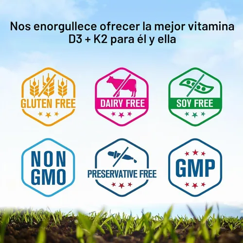 Vista 6 de Innate Vitality Vitamina D3 K2, vitamina D3 de alta potencia 10000iu 120
