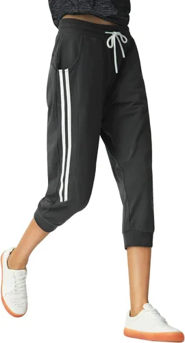 Vista 3 de SPECIALMAGIC Pantalones deportivos capri para mujer, pantalones capri casuales con bolsillos