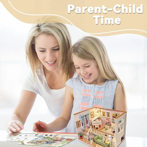 Vista 6 de Flever Kit de casa de muñecas en miniatura, habitación creativa con muebles para regalo romántico de San Valentín (debido a conocerte)