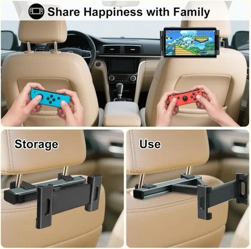 Vista 6 de Kairiyard Soporte para Tableta para Automóvil, Brazo de Extensión Triangular Ajustable Soporte para Tableta de Asiento Trasero de Automóvil