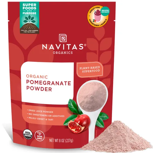 Navitas Organics Granada en polvo, bolsa de 8 onzas, 45 porciones, orgánico, sin OMG, liofilizado, sin gluten