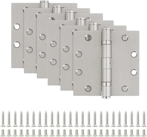 Vista 10 de 1 paquete de bisagras de puerta de rodamiento de bolas comerciales resistentes negras de 4.5 pulgadas
