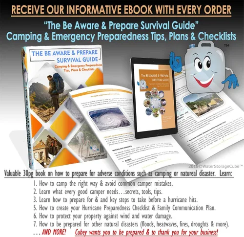 Vista 8 de WaterStorageCube Bolsa Contenedor de Agua Plegable Premium, sin BPA, de Plástico Transparente de Grado Alimenticio, Jarra de Almacenamiento