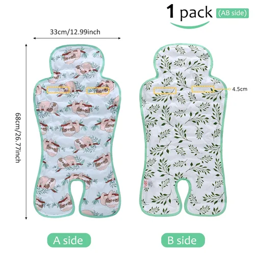 Vista 2 de Almohadilla enfriadora de gel para asiento de automóvil, 1 paquete de doble cara, alfombrilla universal para cochecito de bebé, forro de asiento