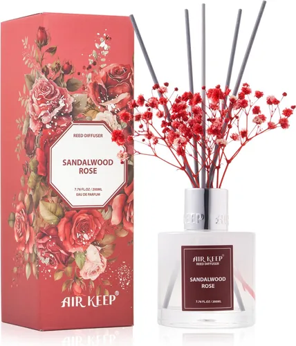 Vista 25 de Airkeep Difusor de varillas de 3.38 onzas (3.4 fl oz), juego de difusor de varillas perfumadas de lino limpio y vainilla de cachemira, difusor