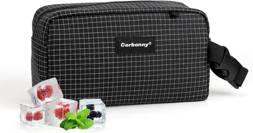 Vista 34 de Bolsa de almuerzo mini enfriadora Cerbonny, bolsa de almuerzo congelable y bolsa de snacks, bolsa aislada para viaje/trabajo/escuela, lonchera mini