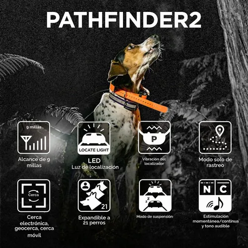Vista 5 de Dogtra Pathfinder 2 GPS Tracker eCollar + 2 receptores adicionales verde y negro 9 millas, luz LED, sin tarifas, aplicación gratuita, impermeable
