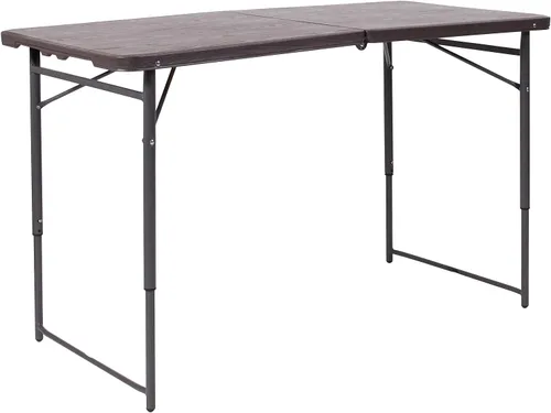 Vista 11 de Flash Furniture - Mesa plegable de doble pliegue de plástico blanco granito de 6 pies con asa de transporte para banquetes y eventos
