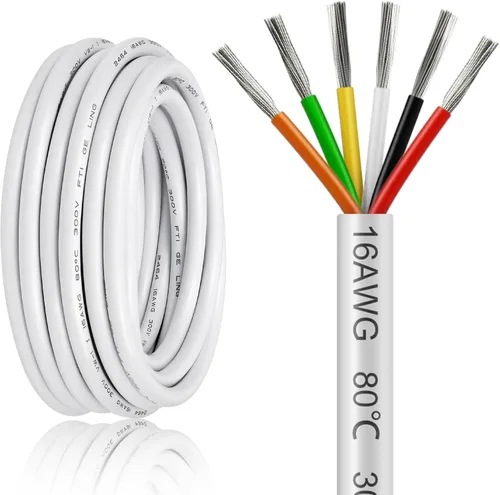 Vista 26 de Cable eléctrico de 10 pies, calibre 16, 3 conductores, cable eléctrico de 16 AWG, cable de cobre estanñado sin oxígeno de 16/3, cable de baja