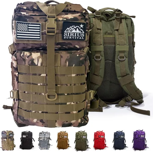 Vista 3 de Mochila táctica expedicionaria 50L - Bolsa Molle grande Negro
