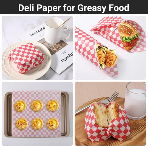 Vista 6 de EUSOAR Papel de envoltura para sándwich, 200 hojas de pergamino para hornear, cera seca, papel de delicatessen resistente a la grasa