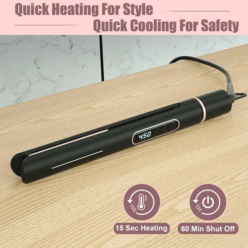 Vista 6 de Alisador y rizador de cabello 2 en 1, alisador y rizador en uno, plancha alisadora con generador iónico y temperatura ajustable para todo