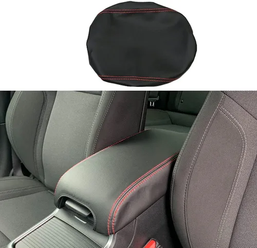 Vista 8 de BOYUER Funda de cuero para reposabrazos de consola central, compatible con Dodge Charger 2011-2023/Chrysler 300 2015-2022 (negro y rojo)