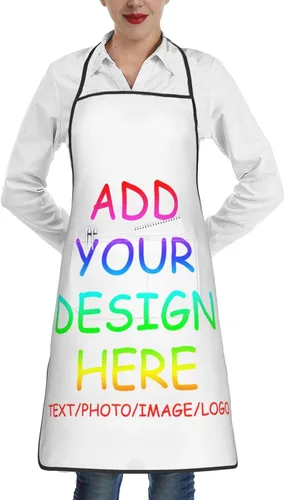 Vista 11 de Personalized Aprons For Women Men Custom Apron With Pockets Picture Text Logo