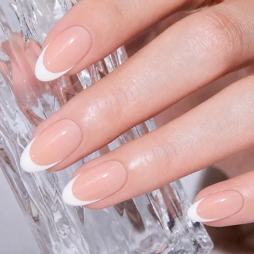 Vista 2 de Modelones - Uñas postizas a presión con punta francesa, 32 unidades, 16