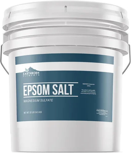 Vista 17 de Earthborn Elements Sal de Epsom de vainilla y durazno de cachemira, 8 libras, cubo de un galón, pura y sin diluir, sal de remojo con fragancia