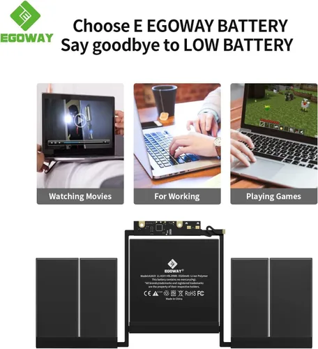 Vista 6 de Egoway A1819 - Batería A1706 de repuesto para laptop MacBook Pro de 13 pulgadas Touch Bar A1706 (finales de 2016, mediados de 2017), EMC 3071 3163