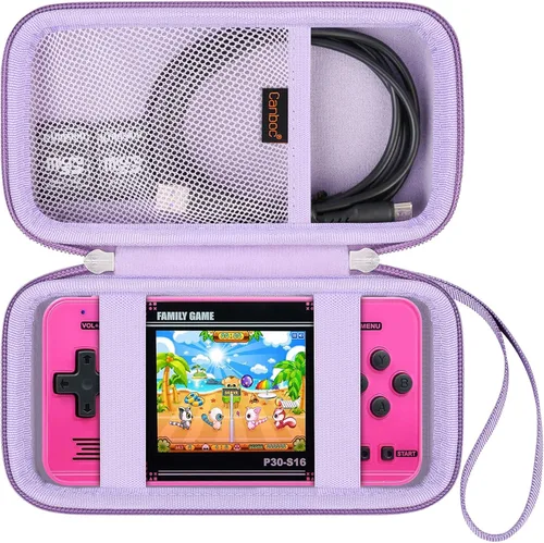 Vista 8 de Canboc Carrying Case for WELLST·G Handheld Game -Preloaded 220 Retro Video Games/ My Arcade Atari Pocket Player Pro Game Console, Mesh Pocket fits
