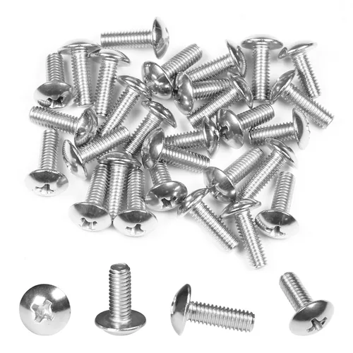 Vista 148 de MroMax Tornillos de máquina M2.0.197 x 0.157 in Tornillos Phillips Cross Truss Head Tornillo 304 Pernos de sujeción de acero inoxidable 15pcs