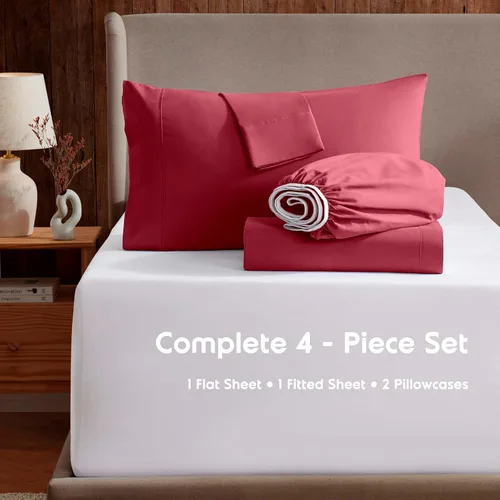 Vista 137 de Nestl - Juego de sábanas con bolsillo extraprofundo y de microfibra suave, 6 piezas, sábanas y fundas de almohada resistentes a la decoloración, 39