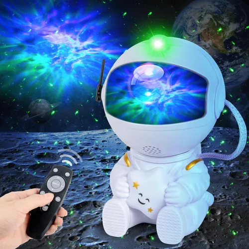 Proyector de galaxia de astronauta, proyector de estrellas, luz nocturna de galaxia, proyector de amigo espacial con nebulosa y control remoto para